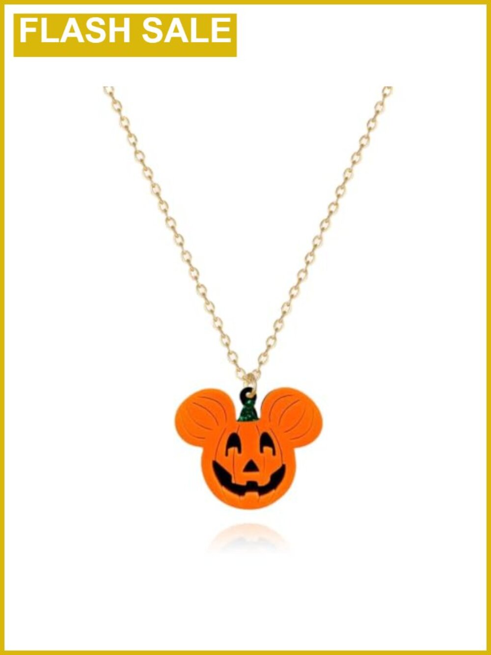 Mouse Pumpkin Pendant Necklace Women Fall Halloween Costume Jewelry